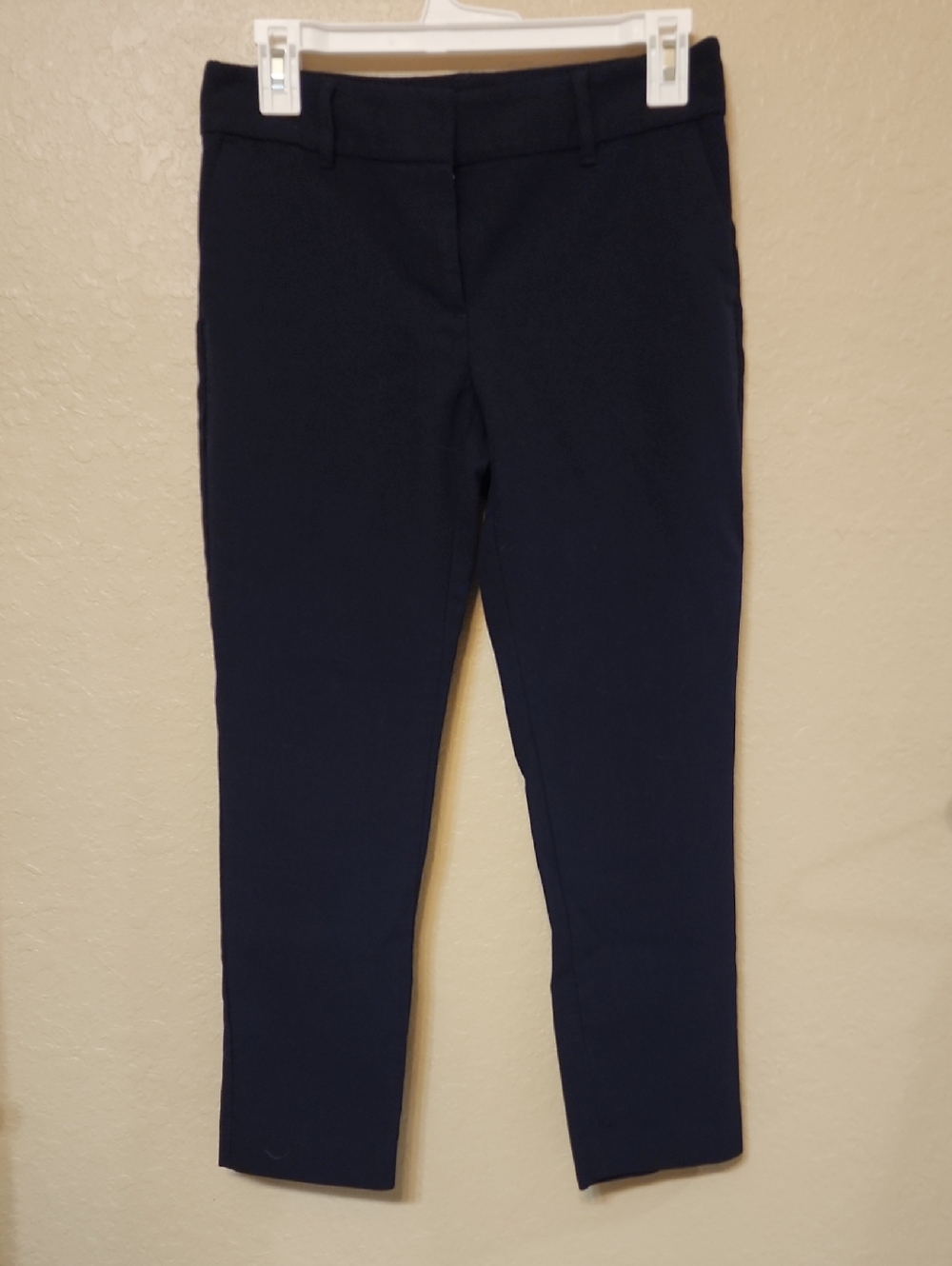 Ann Taylor Factory Navy Cropped Straight-Leg Pants